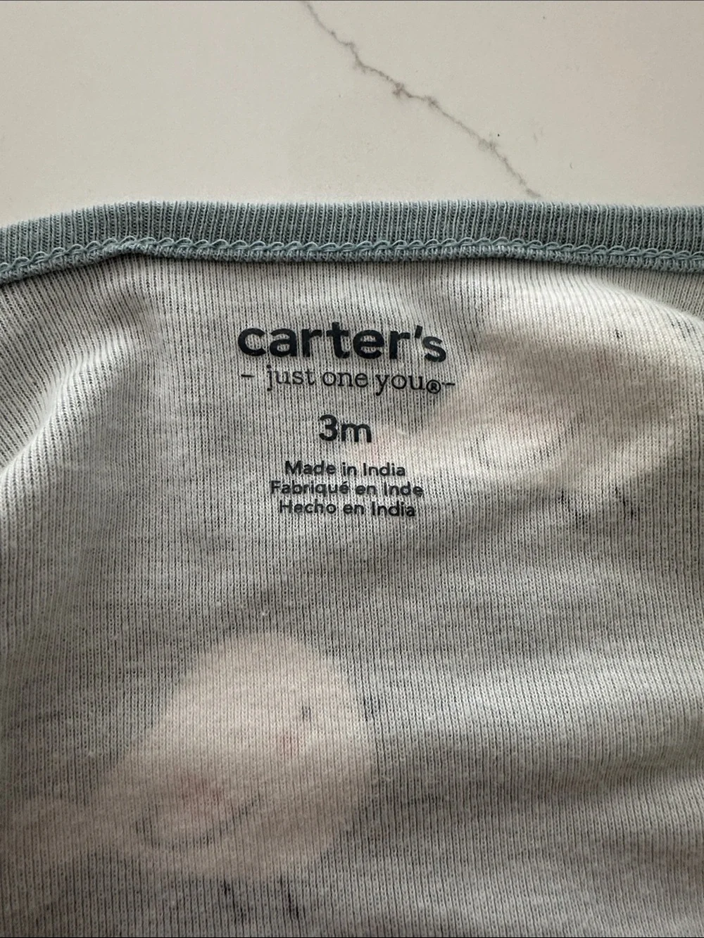 Carter's Blue Footed One-Piece with White Bird Print